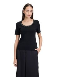 Vera Mont Koszulka w kolorze czarnym rozmiar: L. Czarne t-shirty damskie Vera Mont, l, bez wzorów, bez kołnierzyka. Za 208.99 zł.