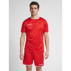 Koszulka sportowa Poliestrowa T-shirt Hummel Authentic Poly Jersey. Czerwone t-shirty męskie HUMMEL, m, bez wzorów, z dresówki, bez kołnierzyka. Za 59.00 zł.
