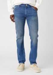 WRANGLER 11MWZ MĘSKIE SPODNIE JEANSOWE WRANCH W1MZ68405. Spodnie materiałowe męskie Wrangler, bez wzorów, z jeansu. Za 249.99 zł.