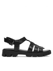 Lasocki Sandały GRD-3134-01 Czarny. Czarne sandały damskie Lasocki, bez wzorów, ze skóry, bez obcasa, na płaskiej podeszwie. Za 103.99 zł.