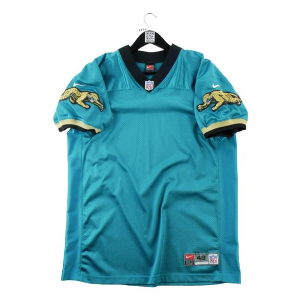 Second life - Koszulka męska NFL Jacksonville Jaguars - Jak nowy. Niebieskie t-shirty sportowe męskie Nike, m, bez ramiączek, do piłki nożnej. Za 548.16 zł.