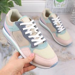Skórzane buty sportowe sneakersy damskie multikolor Big Star LL274347. Buty sportowe na co dzień damskie Big Star, bez wzorów, ze skóry ekologicznej. Za 319.99 zł.