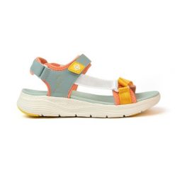 Sandały turystyczne TRAPANI – zapięcie na podwójny rzep, podeszwa EVA i komfort. Żółte sandały damskie IZAS, bez wzorów, bez obcasa. W wyprzedaży za 226.04 zł.