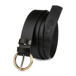 Beltimore skórzany damski pasek do spodni 3 cm czarny A66 : Kolory - czarny, Rozmiar pasków - r.120-135 cm. Czarne paski damskie bez wzorów, klasyczne. Za 49.90 zł.