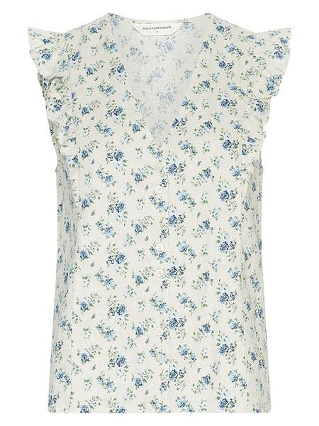 MOSS COPENHAGEN Bluzka w kolorze kremowym rozmiar: M. Brązowe bluzki damskie MOSS COPENHAGEN, m, bez wzorów, bez kołnierzyka, bez ramiączek. Za 184.95 zł.