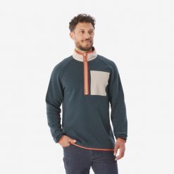 Sweter turystyczny męski Quechua NH500. Brązowe swetry męskie QUECHUA, m, bez wzorów, z bawełny, bez kołnierzyka. Za 129.99 zł.
