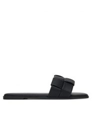 JENNY Klapki RZ45505030 Czarny. Czarne klapki damskie Jenny, bez wzorów, z materiału, bez obcasa. Za 99.99 zł.
