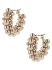 Otazu Pozłacane kolczyki-kreole z perłami rozmiar: onesize. Brązowe kolczyki damskie Otazu, z perłą, pozłacane. Za 135.17 zł.