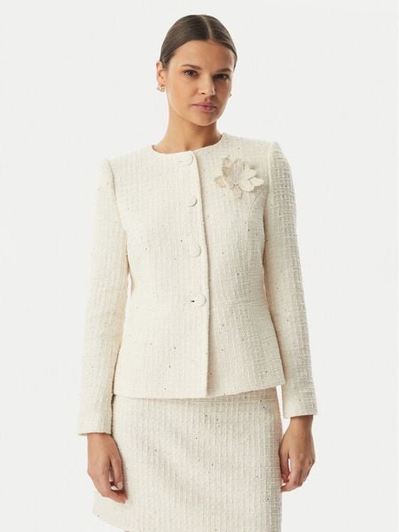 Rinascimento Marynarka CFC0128068003 Beżowy jasny Slim Fit. Brązowe marynarki i żakiety damskie RINASCIMENTO, l, bez wzorów, z syntetyku. Za 782.99 zł.