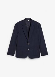 Marynarka o regularnym kroju. Niebieskie marynarki męskie bonprix, bez wzorów. Za 299.99 zł.