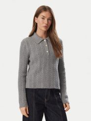 Tommy Hilfiger Sweter WW0WW52222 Szary Regular Fit. Szare swetry klasyczne damskie Tommy Hilfiger, xl, z syntetyku, bez kołnierzyka. Za 799.99 zł.