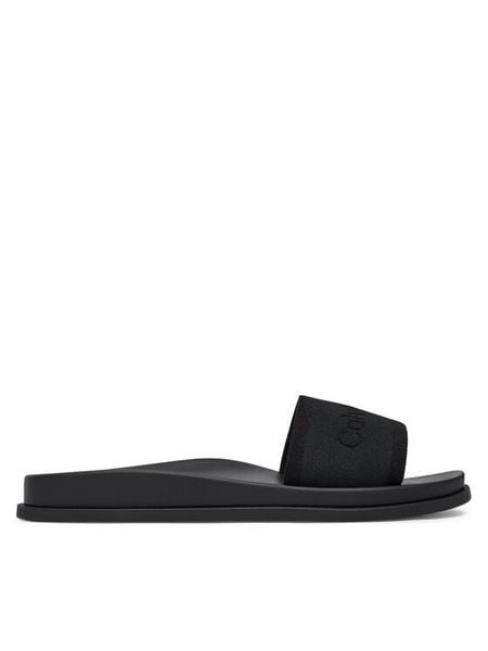 Calvin Klein Klapki City Sandal Mule Webbing HW0HW02887 Czarny. Czarne klapki damskie CALVIN KLEIN, bez wzorów, z materiału, bez obcasa. Za 369.99 zł.