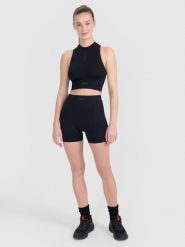 4F Legginsy krótkie bezszwowe treningowe damskie - czarne XS/S. Czarne legginsy damskie 4f, s, bez wzorów, z dzianiny. W wyprzedaży za 59.99 zł.