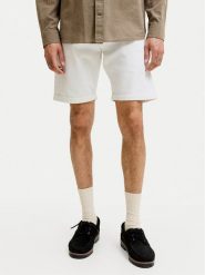 Jack & Jones Szorty jeansowe Rick 12294338 Biały Regular Fit. Białe szorty męskie Jack & Jones, z bawełny, bez kołnierzyka. Za 169.99 zł.