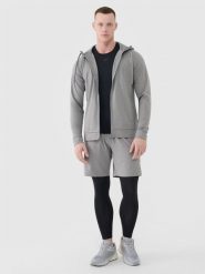4F Spodenki treningowe szybkoschnące męskie - szare XL. Szare szorty sportowe męskie 4f, m, z dzianiny, na fitness i siłownię. Za 99.99 zł.