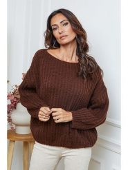 So Cachemire Sweter "Candji" w kolorze brązowym rozmiar: XL. Brązowe swetry klasyczne damskie So Cachemire, xl, z wełny, bez kołnierzyka. Za 130.81 zł.