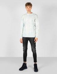 Takeshy Kurosawa Sweter | 83063 | Maglia Treccia Sfumata | Mężczyzna | Biały, Szary. Białe swetry męskie Takeshy Kurosawa, m, bez wzorów, z bawełny, bez kołnierzyka. W wyprzedaży za 319.00 zł.