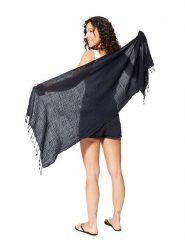 Aller Simplement Szal w kolorze granatowym - 180 x 50 cm rozmiar: 180x50 cm. Niebieskie szaliki i kominy damskie Aller Simplement, bez wzorów, z bawełny. Za 17.99 zł.