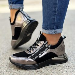 Czarne sneakersy półbuty damskie Vinceza 10646. Czarne półbuty damskie VINCEZA, bez wzorów, ze skóry, bez obcasa, na obcasie. Za 129.00 zł.