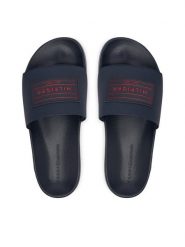 Tommy Hilfiger Klapki Patch Pool Slide FM0FM06008 Granatowy. Niebieskie klapki i japonki męskie Tommy Hilfiger, ze skóry. Za 189.99 zł.