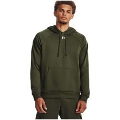 Bluza Męska Z Kapturem Nierozpinana Under Armour Rival Fleece Hoodie. Zielone bluzy sportowe męskie Under Armour, bez wzorów, sportowe, bez kołnierzyka, bez ramiączek. Za 279.99 zł.