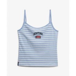 Damski tank top Superdry Athletic Essential. Niebieskie topy damskie Superdry., bez wzorów, bez kołnierzyka. Za 106.45 zł.