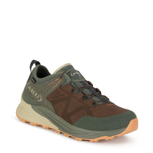 Buty sportowe trekkingowe męskie Aku Omina Gore-tex lekkie. Brązowe buty trekkingowe męskie Aku, na zimę, z gore-texu, bez zapięcia, trekkingowe, gore-tex. Za 799.25 zł.