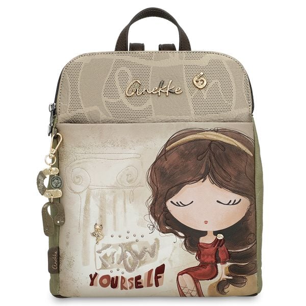 Szary Damski Plecak Anekke Z Laleczką. Szare plecaki damskie Anekke, bez wzorów, biznesowe. Za 399.00 zł.