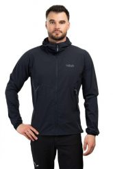 Kurtka softshellowa męska Rab Borealis Hoody z kapturem. Czarne kurtki męskie RAB, l, bez wzorów, z lycry, z kapturem. Za 595.70 zł.