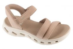Sandały damskie, Slip-Ins: GO Walk Glide-Step 2.0 Sandal - Ella. Brązowe sandały damskie Skechers, bez wzorów, z materiału, bez obcasa. Za 379.99 zł.