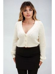 Monki Kardigan w kolorze kremowym rozmiar: XS. Brązowe kardigany damskie Monki, xs, bez wzorów, z wełny. Za 48.28 zł.