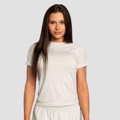 Koszulka damska do biegania krótki rękaw Pulse X. Szare topy sportowe damskie GYMBEAM, xl, bez wzorów, z materiału, bez ramiączek. Za 63.90 zł.