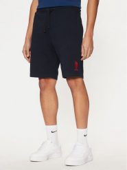 U.S. Polo Assn. Szorty sportowe MUP3355 Granatowy Regular Fit. Niebieskie szorty męskie U.S. Polo Assn., bez wzorów, z bawełny, sportowe. Za 129.99 zł.