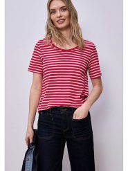 Street One Koszulka w kolorze czerwono-jasnoróżowym rozmiar: 36. Czerwone t-shirty damskie Street One, bez wzorów, bez kołnierzyka. Za 79.21 zł.