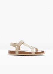 Sandały. Brązowe sandały damskie bonprix, bez wzorów, bez obcasa. Za 134.99 zł.