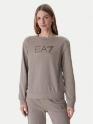 EA7 Emporio Armani Bluza 7W000953 AF15831 Brązowy Regular Fit. Brązowe bluzy bez kaptura damskie EA7 Emporio Armani, xs, z bawełny. Za 589.99 zł.