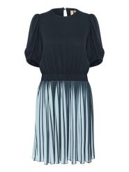 CULTURE Sukienka w kolorze granatowo-błękitnym rozmiar: L. Niebieskie sukienki damskie Culture, na co dzień, l, bez wzorów, z wiskozy, bez kołnierzyka, bez ramiączek, midi, proste. Za 170.07 zł.