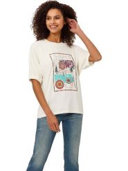Heine Koszulka w kolorze białym rozmiar: 42. Białe t-shirty damskie Heine, bez wzorów, bez kołnierzyka. Za 48.39 zł.