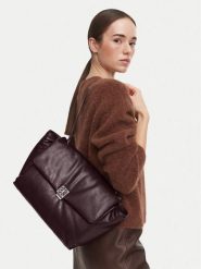 Calvin Klein Torebka Emblem Hw Padded Satchel LV04F3615G Bordowy. Czerwone torebki klasyczne damskie CALVIN KLEIN, bez wzorów, ze skóry, bez dodatków. Za 649.99 zł.