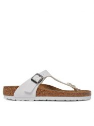 Birkenstock Japonki Gizeh 745531 Biały. Białe klapki damskie Birkenstock, bez wzorów, ze skóry, bez obcasa. Za 299.00 zł.