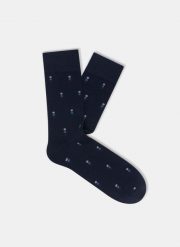 Granatowe skarpetki w kropki P000B-SX-516-G. Skarpetki męskie Pako Lorente, bez wzorów, z dzianiny. Za 39.99 zł.
