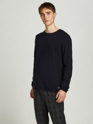 Jack & Jones Sweter "Hill" w kolorze czarnym rozmiar: L. Czarne swetry męskie Jack & Jones, l, bez wzorów, z bawełny, bez kołnierzyka. Za 100.28 zł.