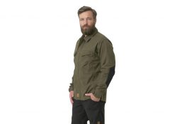 Koszula podróżnicza męska Helikon-Tex Woodsman. Czarne koszule męskie HELIKON-TEX, m, bez wzorów, z bawełny, bez kołnierzyka, bez ramiączek. Za 329.99 zł.