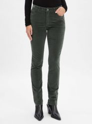 BRAX Aksamitne spodnie - Mary Kobiety Bawełna zielony, 44. Zielone spodnie materiałowe damskie Brax, bez wzorów, z bawełny, eleganckie. Za 329.95 zł.