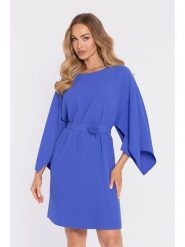 Made of emotion Sukienka w kolorze niebieskim rozmiar: L. Niebieskie sukienki damskie Made Of Emotion, l, bez wzorów, z tkaniny, bez kołnierzyka, bez ramiączek, mini. Za 244.99 zł.