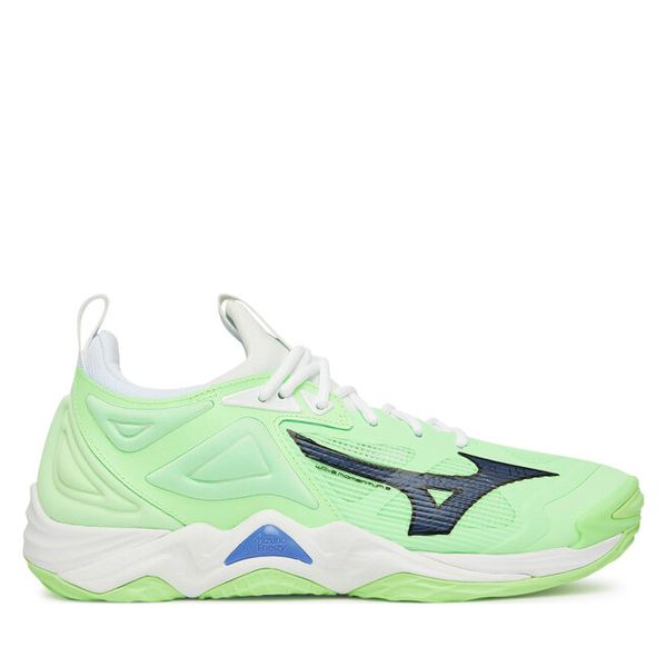 Buty halowe Mizuno. Zielone buty sportowe na co dzień męskie Mizuno, bez zapięcia, mizuno wave. Za 399.99 zł.