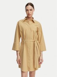 Gant Sukienka koszulowa 4503527 Beżowy Regular Fit. Brązowe sukienki damskie Gant, bez wzorów, z bawełny, bez kołnierzyka, bez ramiączek, koszulowe. Za 715.99 zł.