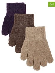 Mikk-line Rękawiczki (3 pary) w kolorze brązowym rozmiar: 128-176. Brązowe rękawiczki dziecięce Mikk-line, z wełny, bez ramiączek. Za 83.03 zł.