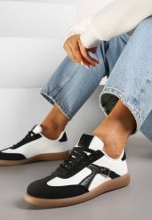 Czarno-Białe Sneakersy Klasyczne Tenisówki Zdobione Klamerką Senaniela. Czarne trampki i tenisówki damskie Renee, z aplikacjami. Za 79.99 zł.
