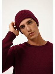 Just Cashmere Kaszmirowa czapka "Cleo" w kolorze bordowym rozmiar: onesize. Czerwone czapki zimowe damskie Just Cashmere, z kaszmiru. Za 143.99 zł.